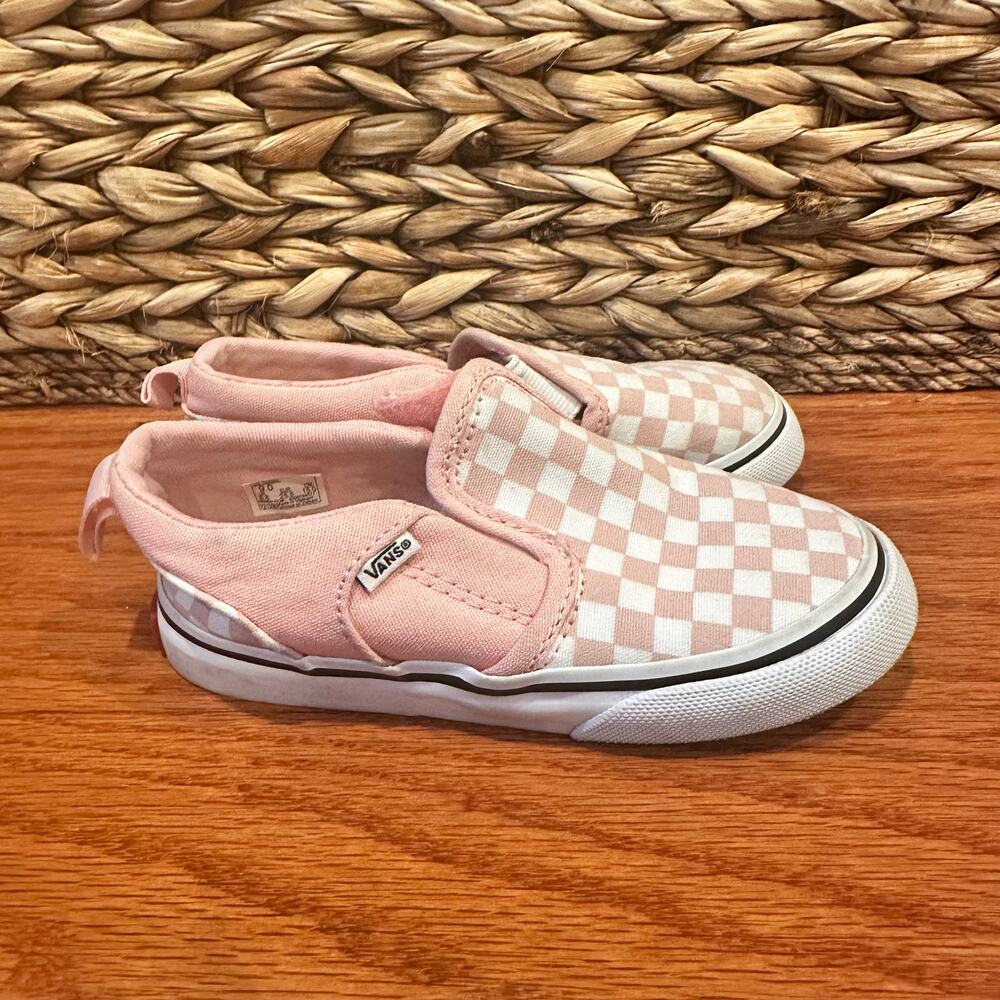 Vans Classic Slip On Sneakers sz 9 pink checker vans